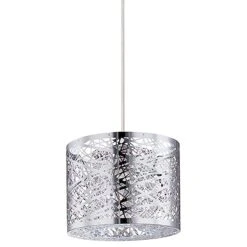ET2 Inca 7 3/4" Wide Polished Chrome Drum Mini Pendant Light