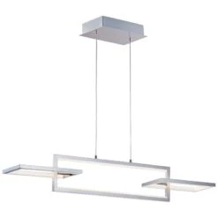 ET2 Link 42" Wide 3-Light Satin Nickel LED Modern Island Pendant Light