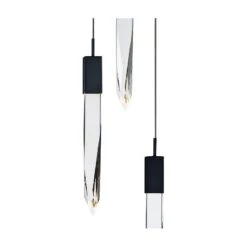 ET2 Quartz 13" Wide Black 3-Light LED Pendant -Golden Lighting Shop et2 quartz 13 inch wide black 3 light led pendant 69c66views1