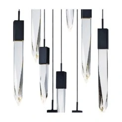 ET2 Quartz 15 3/4" Wide Black 9-Light LED Pendant -Golden Lighting Shop et2 quartz 15 and three quarter inch wide black 9 light led pendant 69c62views1