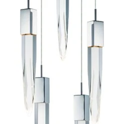 ET2 Quartz 15 3/4" Wide Polished Nickel 5-Light LED Pendant -Golden Lighting Shop et2 quartz 15 and three quarter inch wide polished nickel 5 light led pendant 69c65views1