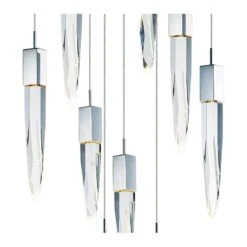 ET2 Quartz 15 3/4" Wide Polished Nickel 9-Light LED Pendant -Golden Lighting Shop et2 quartz 15 and three quarter inch wide polished nickel 9 light led pendant 69c63views1