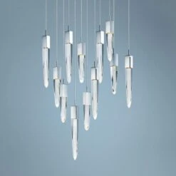 ET2 Quartz 39 1/4"W Nickel LED Kitchen Island Light Pendant