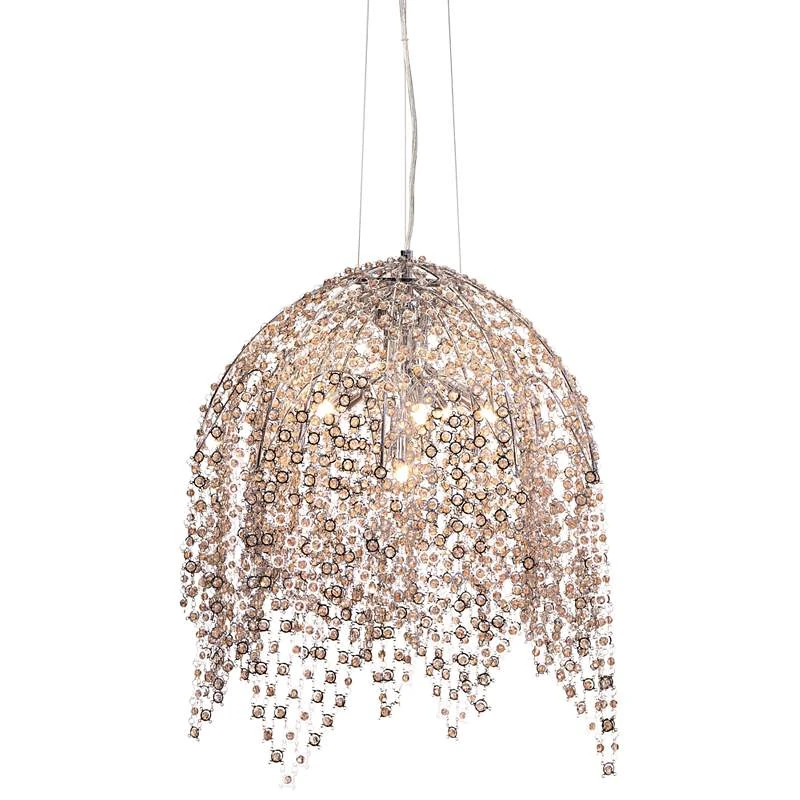 Eurofase Danza 20"W Chrome And Cognac Crystal Pendant Light 4 Eurofase Danza 20"W Chrome And Cognac Crystal Pendant Light - Image 2