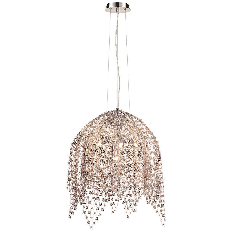 Eurofase Danza 20"W Chrome And Cognac Crystal Pendant Light 5 Eurofase Danza 20"W Chrome And Cognac Crystal Pendant Light - Image 3