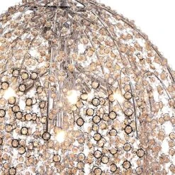 Eurofase Danza 20"W Chrome And Cognac Crystal Pendant Light 9 Eurofase Danza 20"W Chrome And Cognac Crystal Pendant Light -Golden Lighting Shop eurofase danza 20 inchw chrome and cognac crystal pendant light 35a12views2