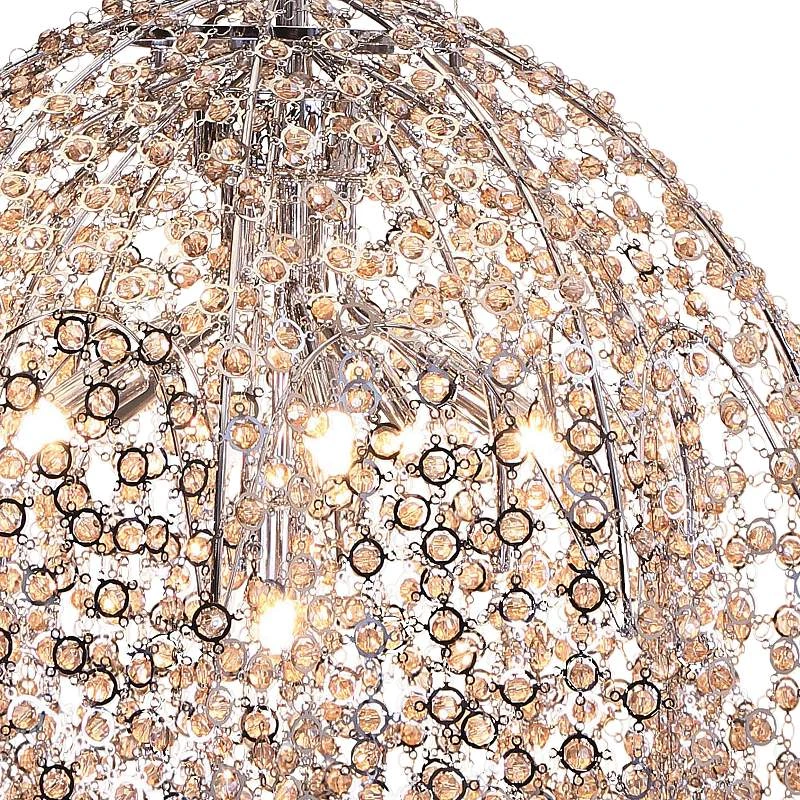 Eurofase Danza 20"W Chrome And Cognac Crystal Pendant Light 6 Eurofase Danza 20"W Chrome And Cognac Crystal Pendant Light - Image 4