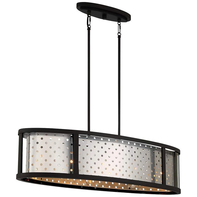 Eurofase Grado 38" Wide Chrome Pendant Light 4 Eurofase Grado 38" Wide Chrome Pendant Light - Image 2
