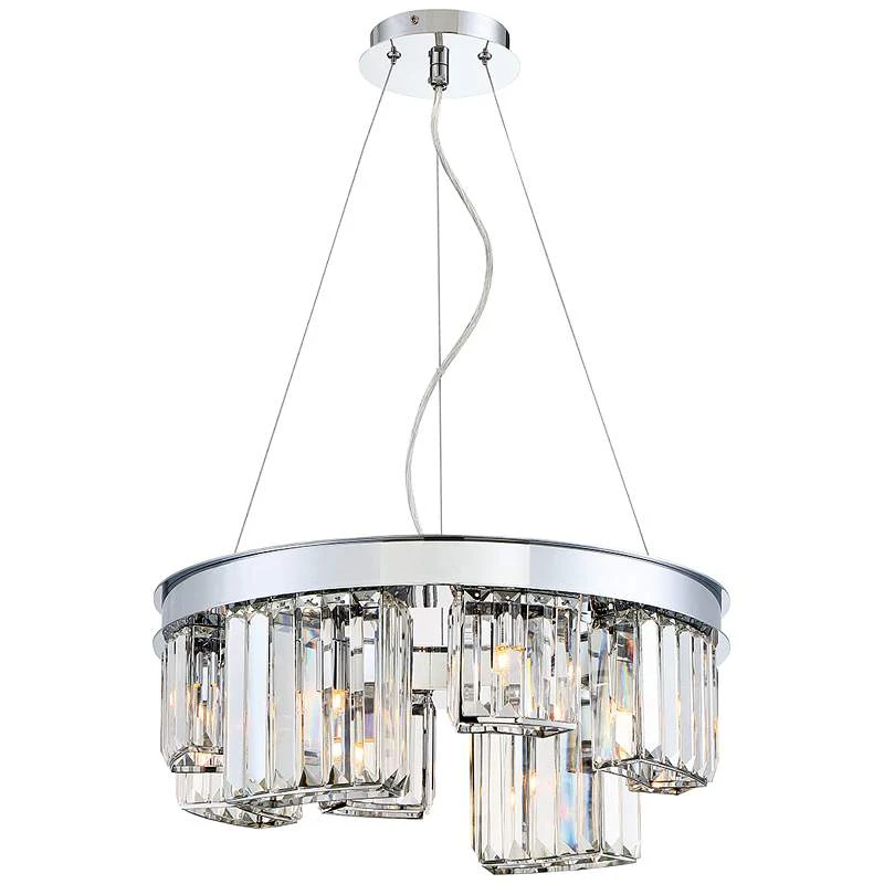 Eurofase Lumino 18 3/4"W Chrome 8-Light Crystal Chandelier 4 Eurofase Lumino 18 3/4"W Chrome 8-Light Crystal Chandelier - Image 2