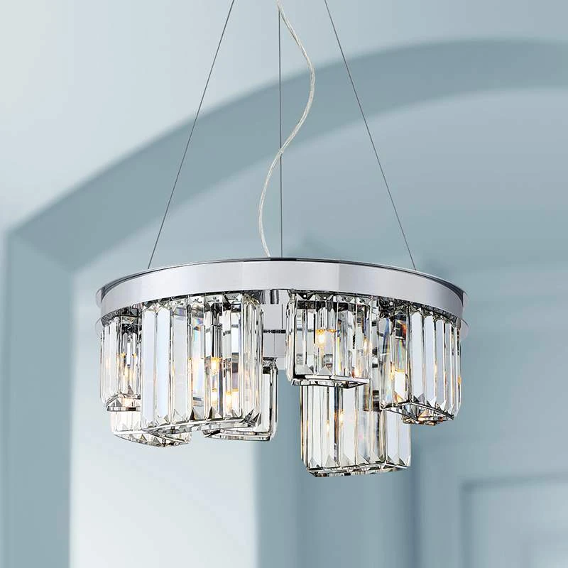 Eurofase Lumino 18 3/4"W Chrome 8-Light Crystal Chandelier 3 Eurofase Lumino 18 3/4"W Chrome 8-Light Crystal Chandelier