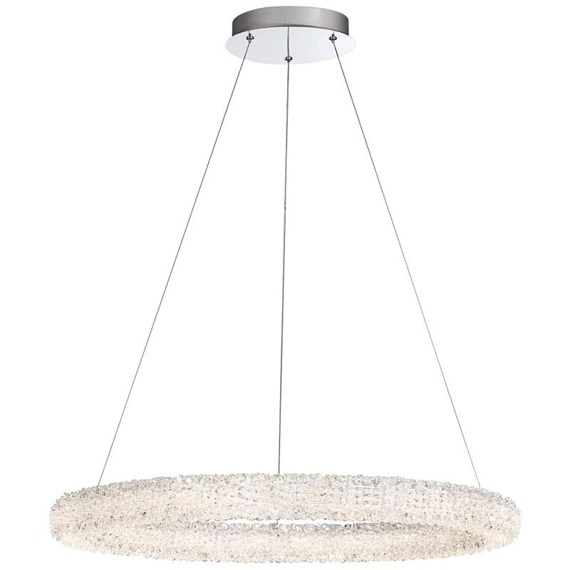 Eurofase Sassi 27" Wide Chrome Crystal Round Ring LED Pendant Light 4 Eurofase Sassi 27" Wide Chrome Crystal Round Ring LED Pendant Light - Image 2