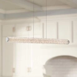 Eurofase Sassi 37"W Chrome LED Kitchen Island Light Pendant