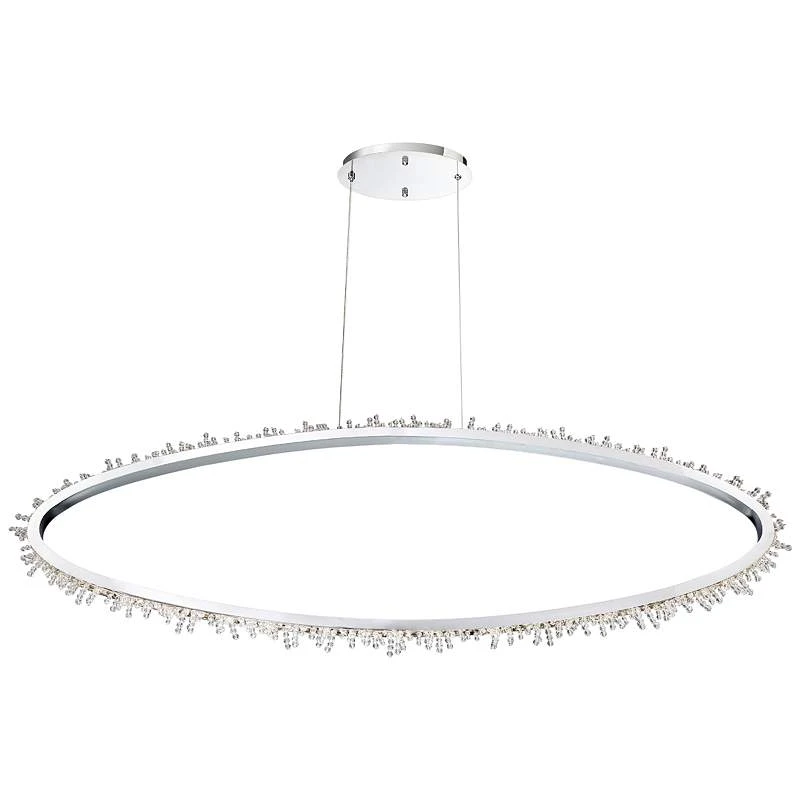 Eurofase Scoppia 52 1/4"W Chrome LED Oval Ring Pendant Light 4 Eurofase Scoppia 52 1/4"W Chrome LED Oval Ring Pendant Light - Image 2
