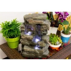 Faux Slate Stone Waterfall 13" High Tabletop Fountain 12 Faux Slate Stone Waterfall 13" High Tabletop Fountain -Golden Lighting Shop faux slate stone waterfall 13 inch high tabletop fountain j3442views3