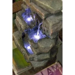 Faux Slate Stone Waterfall 13" High Tabletop Fountain 13 Faux Slate Stone Waterfall 13" High Tabletop Fountain -Golden Lighting Shop faux slate stone waterfall 13 inch high tabletop fountain j3442views4