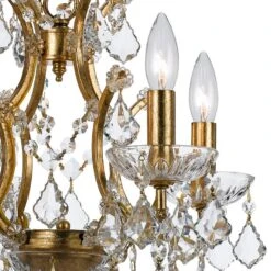 Filmore 17 1/2" Wide Antique Gold Crystal 4-Light Chandelier -Golden Lighting Shop filmore 17 and one half inch wide antique gold crystal 4 light chandelier 31y85views1