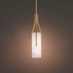 Firenze 22" High Brass And Alabaster Glass LED Modern Pendant Light -Golden Lighting Shop firenze 22 inch high brass and alabaster glass led modern pendant light 168n3views3