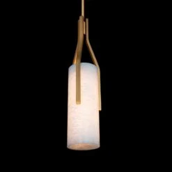 Firenze 22" High Brass And Alabaster Glass LED Modern Pendant Light -Golden Lighting Shop firenze 22 inch high brass and alabaster glass led modern pendant light 168n3views4