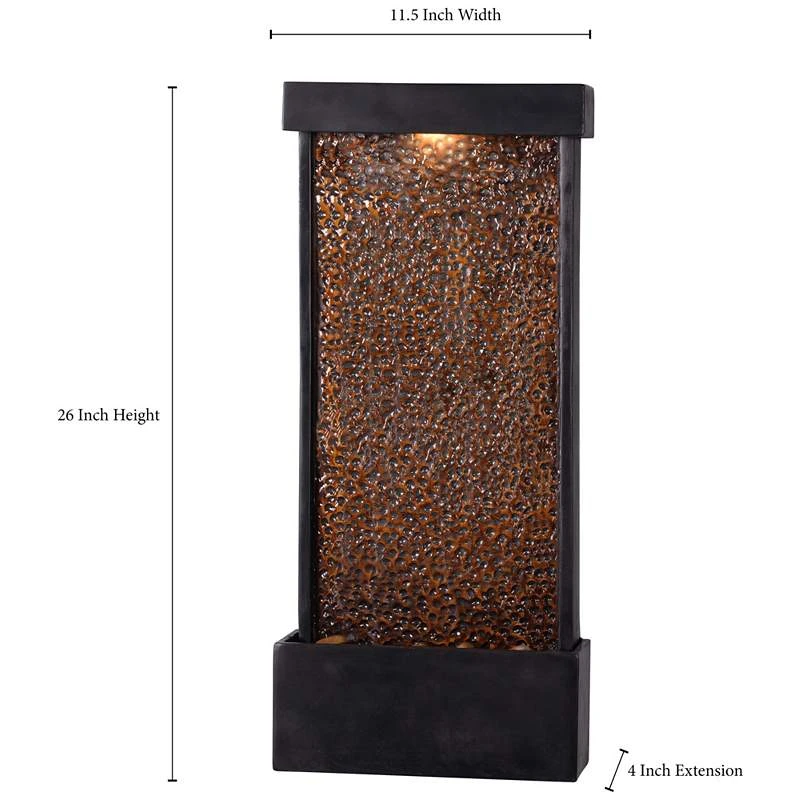 Forged Water 26"H Hammered Copper Outdoor LED Wall Fountain 4 Forged Water 26"H Hammered Copper Outdoor LED Wall Fountain - Image 2