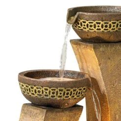 Four Bowl 41 1/2" High LED Cascading Floor Fountain -Golden Lighting Shop four bowl 41 and one half inch high led cascading floor fountain r5944views1