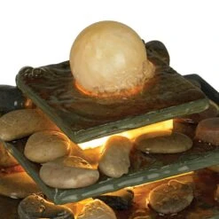 Four Tiers 9" High Slate Stone Feng Shui Table Fountain -Golden Lighting Shop four tiers 9 inch high slate stone feng shui table fountain n5179views1