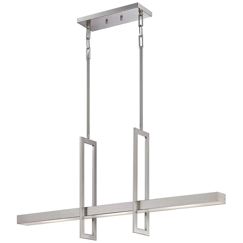 Frame 36" Wide Brushed Nickel LED Pendant Light 3 Frame 36" Wide Brushed Nickel LED Pendant Light