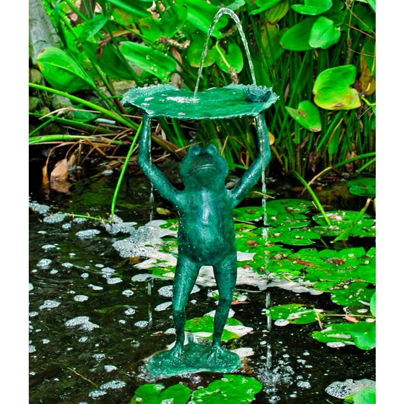 Frog Lily Pad Lifter 25" High Spitter Pond Fountain 3 Frog Lily Pad Lifter 25" High Spitter Pond Fountain