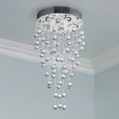 Galaxy 18" Wide Chrome And Crystal 6-Light Chandelier