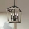 Gannet 12" Wide Weathered Oak Wood 4-Light Foyer Pendant Light 1 Gannet 12" Wide Weathered Oak Wood 4-Light Foyer Pendant Light -Golden Lighting Shop gannet 12 inch wide weathered oak wood 4 light foyer pendant light 45x56cropped