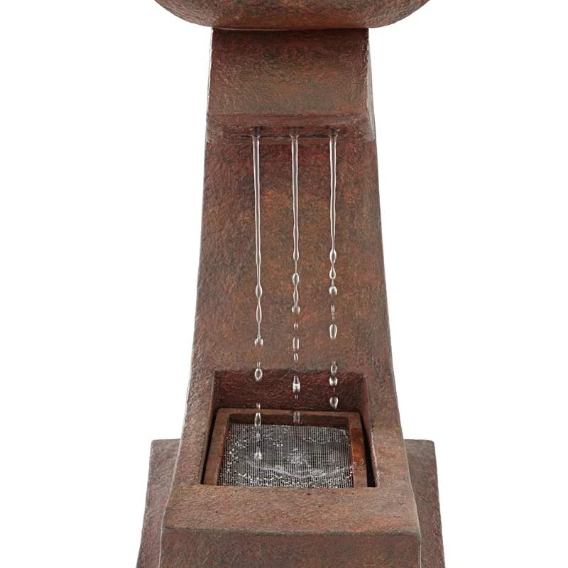 Garden Pagoda 31" High Rust LED Lighted Outdoor Fountain 6 Garden Pagoda 31" High Rust LED Lighted Outdoor Fountain - Image 4