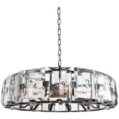 Giada 30"W Dark Bronze Round Bubble Crystal Pendant Light -Golden Lighting Shop giada 30 inchw dark bronze round bubble crystal pendant light 13r11