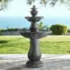 Hampton 56 3/4" High Slate Finish 4-Tier Outdoor Fountain With Light -Golden Lighting Shop hampton 56 and three quarter inch high slate finish 4 tier outdoor fountain with light 9m552cropped