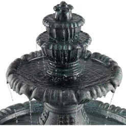 Hampton 56 3/4" High Slate Finish 4-Tier Outdoor Fountain With Light -Golden Lighting Shop hampton 56 and three quarter inch high slate finish 4 tier outdoor fountain with light 9m552views1