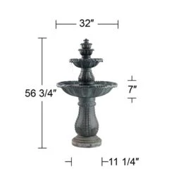 Hampton 56 3/4" High Slate Finish 4-Tier Outdoor Fountain With Light -Golden Lighting Shop hampton 56 and three quarter inch high slate finish 4 tier outdoor fountain with light 9m552views5