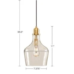 Hampton Hill Auburn 9" Wide Gold Pendant Light -Golden Lighting Shop hampton hill auburn 9 inch wide gold pendant light 034d2views4