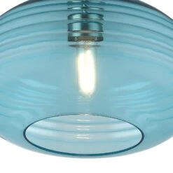 Harmony 14" Wide Brushed Nickel Pendant Light With Blue Glass -Golden Lighting Shop harmony 14 inch wide brushed nickel pendant light with blue glass 96e71views2