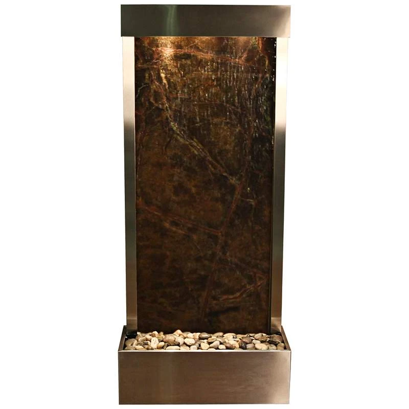 Harmony River Steel 70" High Indoor Green Marble Fountain 3 Harmony River Steel 70" High Indoor Green Marble Fountain