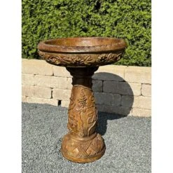 Henri Studio 28" High Grapevine Small Cast Stone Bird Bath -Golden Lighting Shop henri studio 28 inch high grapevine small cast stone bird bath 22461views2