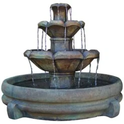Henri Studio Montreux 32" Cast Stone 2-Tier Garden Fountain 6 Henri Studio Montreux 32" Cast Stone 2-Tier Garden Fountain -Golden Lighting Shop henri studio montreux 32 inch cast stone 2 tier garden fountain 2h111