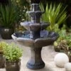 Henri Studio Montreux 48" Cast Stone 3-Tier Garden Fountain -Golden Lighting Shop henri studio montreux 48 inch cast stone 3 tier garden fountain 2h113cropped