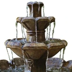 Henri Studio Montreux 48" Cast Stone 3-Tier Garden Fountain -Golden Lighting Shop henri studio montreux 48 inch cast stone 3 tier garden fountain 2h113views1
