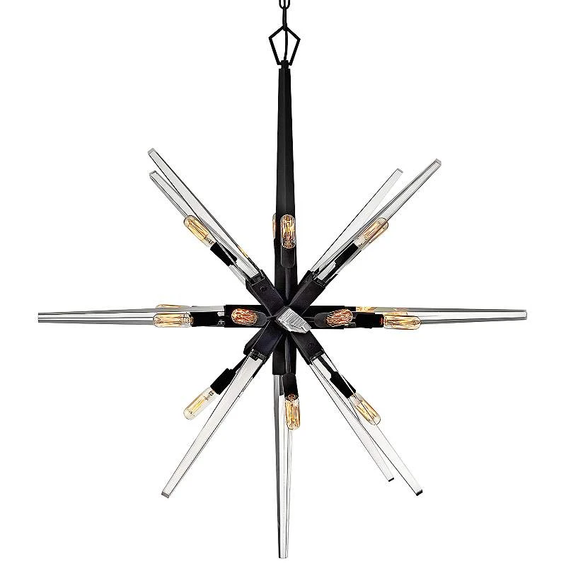 Hinkley Ariel 36"W Black 16-Light Starburst Pendant Light 3 Hinkley Ariel 36"W Black 16-Light Starburst Pendant Light