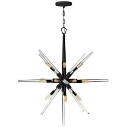 Hinkley Ariel 36"W Black 16-Light Starburst Pendant Light 9 Hinkley Ariel 36"W Black 16-Light Starburst Pendant Light -Golden Lighting Shop hinkley ariel 36 inchw black 16 light starburst pendant light 86n47views3