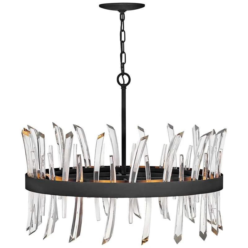 Hinkley Revel 28" Wide Black And Crystal Pendant Light 4 Hinkley Revel 28" Wide Black And Crystal Pendant Light - Image 2