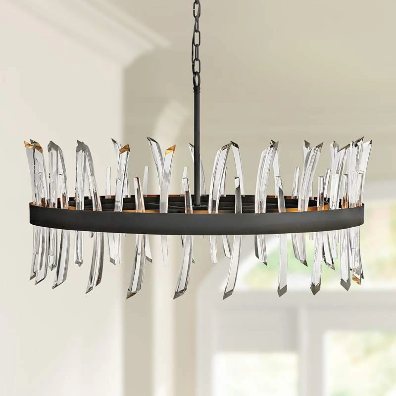 Hinkley Revel 36 1/4" Wide Black And Crystal Pendant Light 3 Hinkley Revel 36 1/4" Wide Black And Crystal Pendant Light