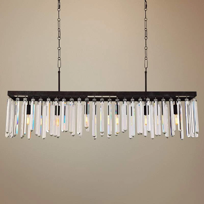 Hollis 49"W Forged Bronze Kitchen Island Light Chandelier 3 Hollis 49"W Forged Bronze Kitchen Island Light Chandelier