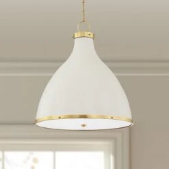 Hudson Valley Painted No. 3 22"W Aged Brass Pendant Light