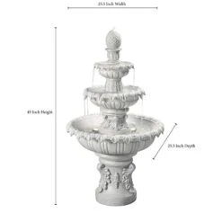 Ibiza 45" High 3-Tiered Sandstone Garden Fountain With Light -Golden Lighting Shop ibiza 45 inch high 3 tiered sandstone garden fountain with light 66h82views1