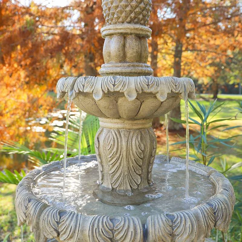 Ibiza 62" High Sandstone 3-Tier LED Outdoor Floor Fountain 8 Ibiza 62" High Sandstone 3-Tier LED Outdoor Floor Fountain - Image 6