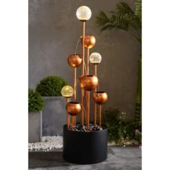Icarus 47 1/4"H Copper And Black Cascading Floor Fountain -Golden Lighting Shop icarus 47 and one quarter inchh copper and black cascading floor fountain 85a53views2